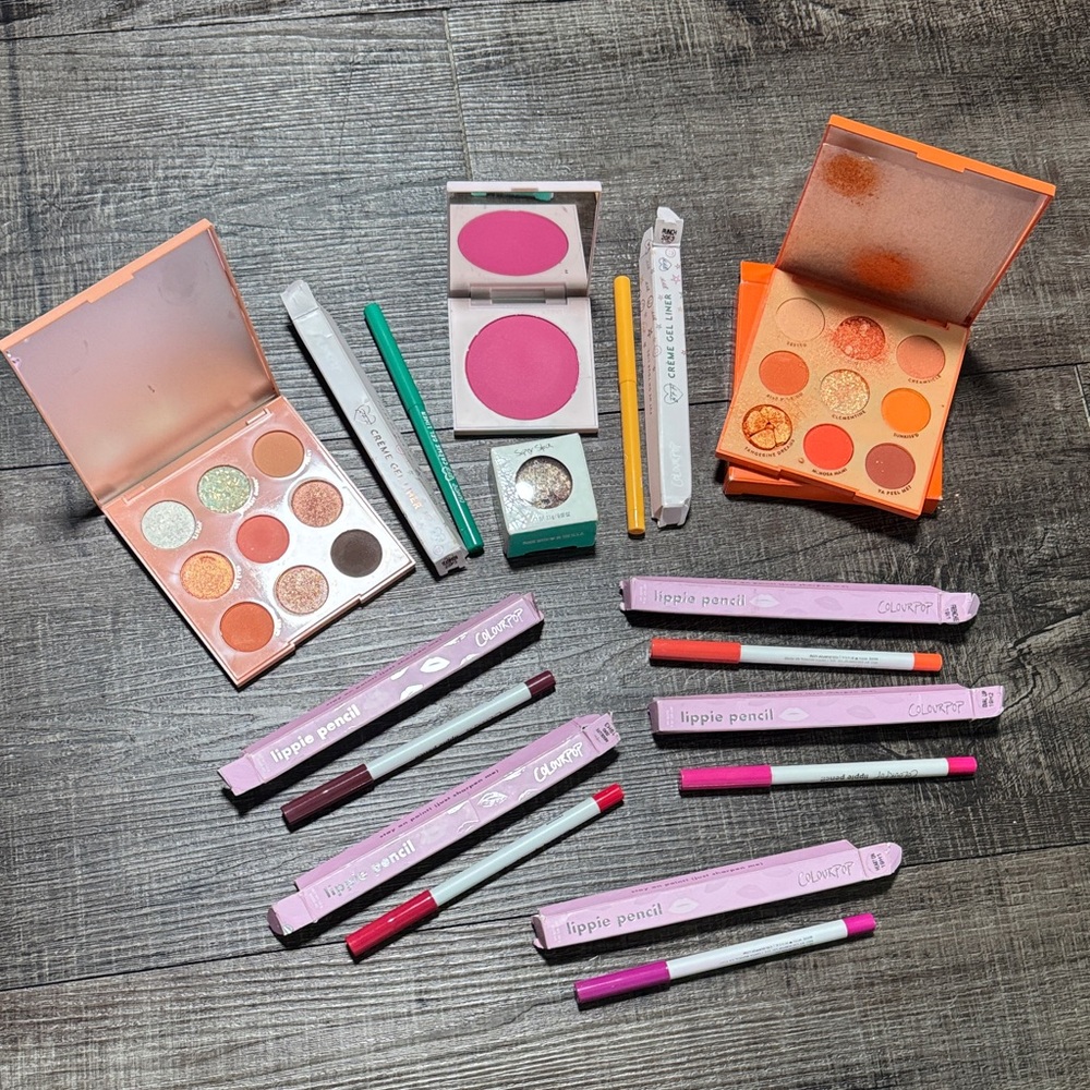 Colourpop Eyeshadow and Lip Pencil Collection - Pink, Orange, Gold